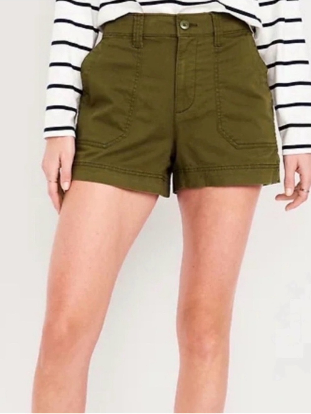 Old Navy Women OG Chino Shorts - Olive